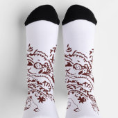 Chaussette Décor rouge orangé (Haut)