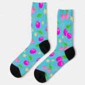 Chaussette Decora Kei Rainbow Cherry Pattern (Gauche)
