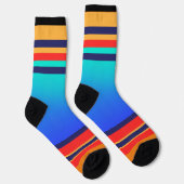 Chaussette Dégradé bleu + bandes (Droite)