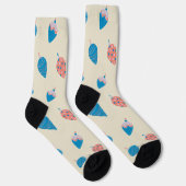 Chaussette Dégradé de Noël rose et bleu à motifs de boules (Droite)