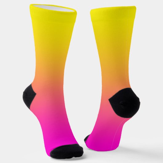 Chaussette Dégradé Néon Jaune Rose Clair (Angulaire)