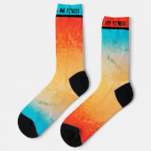 Chaussette Dégradé ombre coral blush beige bleu flou doux (Gauche)