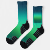 Chaussette Dégradé Vert Sarcelle Abstrait Fond Moderne (Gauche)