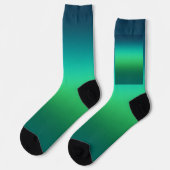 Chaussette Dégradé Vert Sarcelle Abstrait Fond Moderne (Gauche)