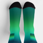 Chaussette Dégradé Vert Sarcelle Abstrait Fond Moderne (Haut)