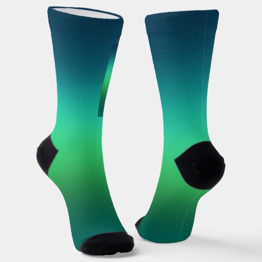 Chaussette Dégradé Vert Sarcelle Abstrait Fond Moderne (Angulaire)