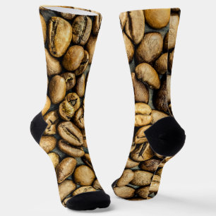 Chaussette Délicieux grains de café en or rustique