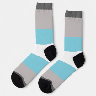 Chaussette Demiboy Bleu Gris Blanc Gris Frappé LGBT