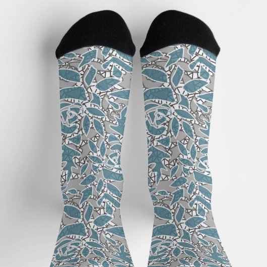 Chaussette Dentelle abstraite sans couture romantique rétro b (Haut)