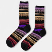 Chaussette Dentelle multicolore sur noir (Gauche)