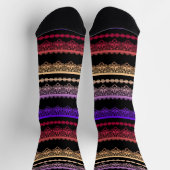 Chaussette Dentelle multicolore sur noir (Haut)
