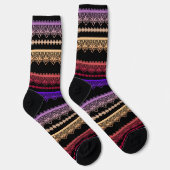 Chaussette Dentelle multicolore sur noir (Droite)