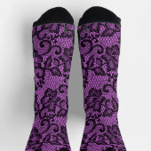 Chaussette Dentelle Rose Et Noir De Faux (Haut)