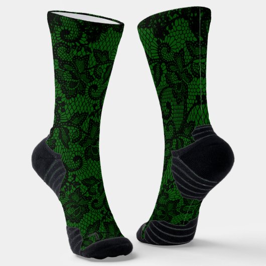 Chaussette Dentelle Vert Et Noir De Faux (Angulaire)