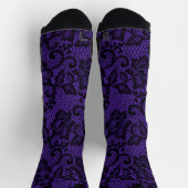 Chaussette Dentelle violette Et noire (Haut)