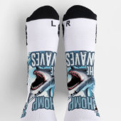 Chaussette Dents de requin blanc et gris Design de graffiti A (Haut)