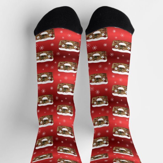 Chaussette Déplaisant Noël Fruitcake Motif Rouge (Haut)