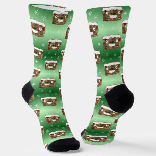 Chaussette Déplaisant Noël Fruitcake Motif Vert