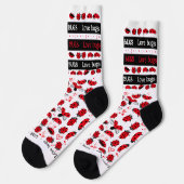 Chaussette Des chaussettes de Saint Valentin. Amour fou bugs (Gauche)