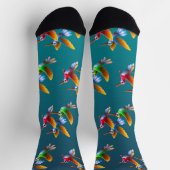 Chaussette Des colibris colorés en vol (Haut)