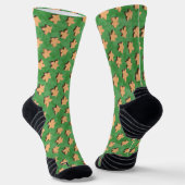 Chaussette Des membres 3D en bois sur vert (Angulaire)