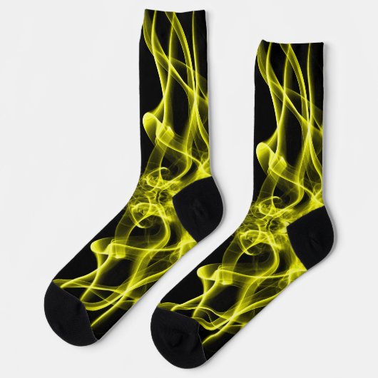 Chaussette Des panaches de fumée jaune sur le noir (Gauche)
