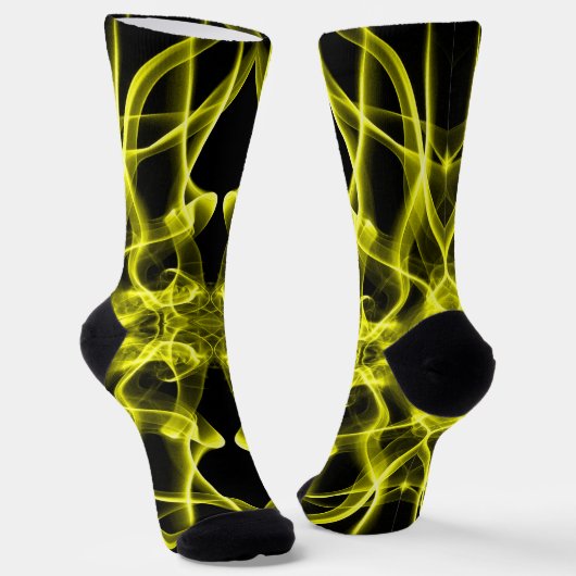 Chaussette Des panaches de fumée jaune sur le noir (Angulaire)