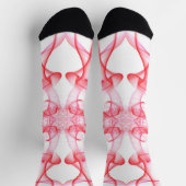 Chaussette Des panaches de fumée rouge sur blanc (Haut)