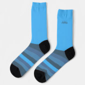 Chaussette Des rayures secrètes en bleu maya (Gauche)