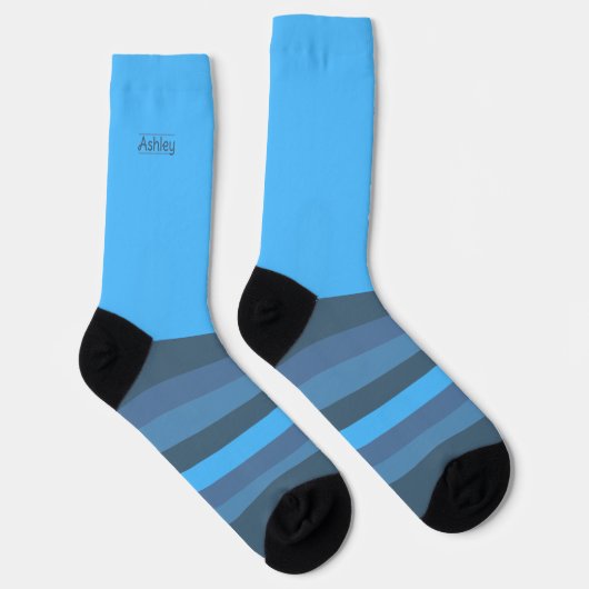 Chaussette Des rayures secrètes en bleu maya (Droite)