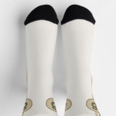 Chaussette Design 8 en beige sur sable avec rayures (Haut)