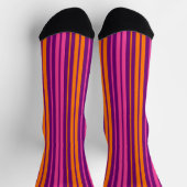 Chaussette Design à rayures verticales rose orange violet (Haut)