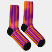 Chaussette Design à rayures verticales rose orange violet (Droite)