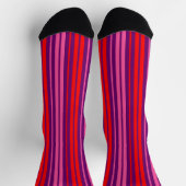 Chaussette Design à rayures verticales rose rouge violet (Haut)