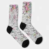 Chaussette Design artistique rose et vert (Droite)