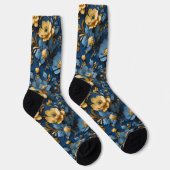 Chaussette Design bleu et jaune (Droite)