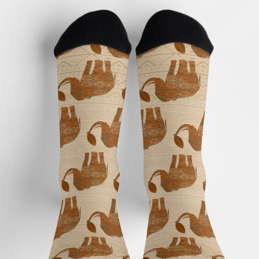 Chaussette Design d'art tribal des éléphants (Haut)