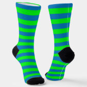Chaussette Design de bandes bleues et vertes (Angulaire)