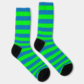 Chaussette Design de bandes bleues et vertes (Droite)