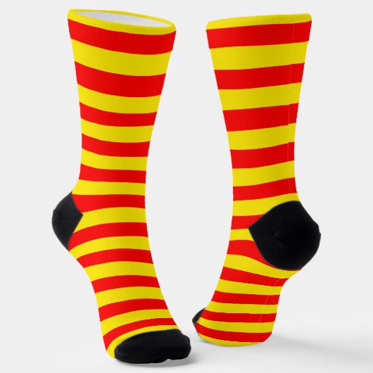 Chaussette Design de bandes rouge et jaune (Angulaire)