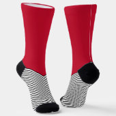 Chaussette Design de chevrons noir et blanc et triangle rouge (Angulaire)