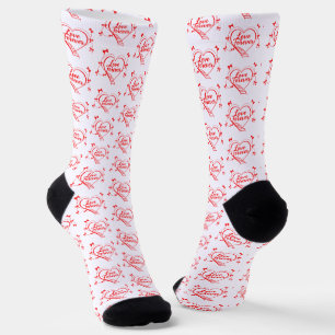 Chaussette Design de coeurs rouges créatifs