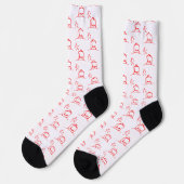 Chaussette Design de coeurs rouges créatifs (Gauche)