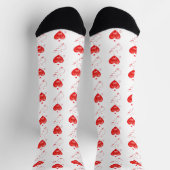 Chaussette Design de coeurs rouges créatifs (Haut)