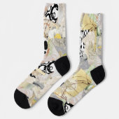 Chaussette Design de collage abstrait élégant neutre (Gauche)