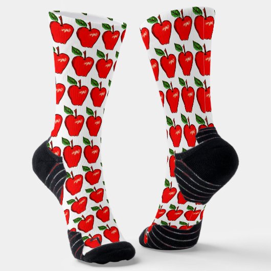 Chaussette Design de pomme rouge brillant (Angulaire)