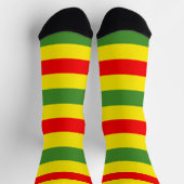 Chaussette Design de rayures rouges jaunes vertes (Haut)