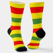 Chaussette Design de rayures rouges jaunes vertes (Angulaire)