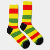 Chaussette Design de rayures rouges jaunes vertes (Droite)
