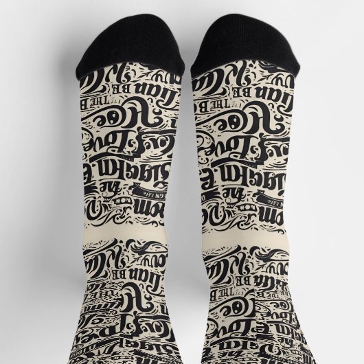 Chaussette Design de texte / chaussettes de mode Cool (Haut)